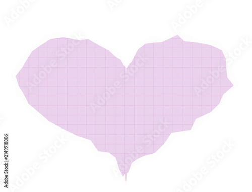 Soft pink heart shape with subtle lines