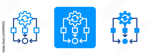 Parallel Processing Icon In Dual Tone Style