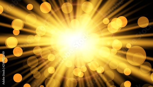 Foto An abstract display of radiant golden light bursts outward from a brilliant cent