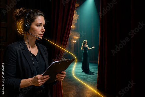 Plakat Opera Stage Manager Headset Backstage