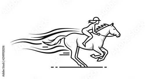 Horse and Rider Line Art