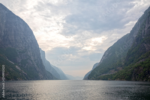 Lysefjord Viewed from Lysebotn at Dramatic Evening Light, Norway