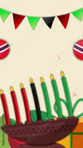 Kwanzaa Animation Background Vertical
