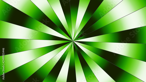 Abstract green and white zoom burst geometric background, digital geometric explosion background with green rays.