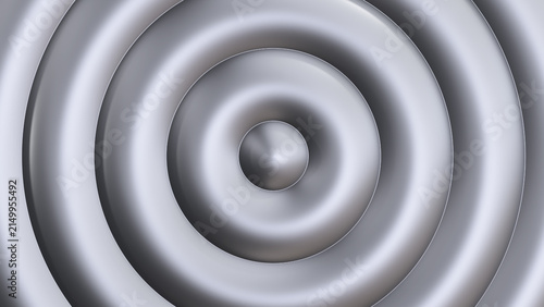 Silver metallic ripples minimalist geometric texture, modern gray metallic radial gradient pattern with shadows.