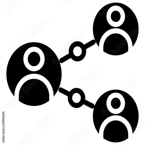 User network and referral connection icon