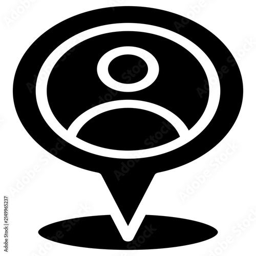 User location pin and employee position tracking icon