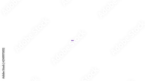Animated Purple Rewind Button Icon Motion Graphic on White Background