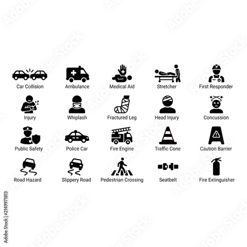 Road Accident Injury Safety Icon