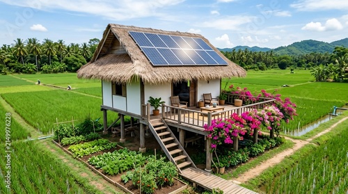 Solar powered hut
