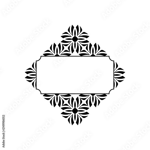 Pinwheel Flower Diamond Label, Rosette Panel Vector