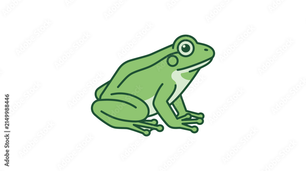 Naklejka premium Stylized green tree frog illustration.