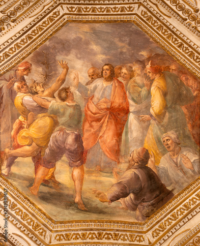 Фотография Salerno - The ceiling fresco of Healing of obsessive in the crypt of Cathedral of St
