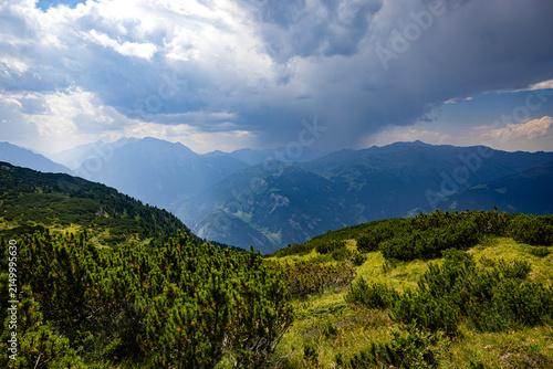 Fotografie Approaching storm over the Austrian Alps in Tyrol