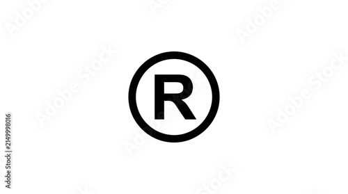 Registered trademark symbol represented by a bold black letter r inside a clean circular frame