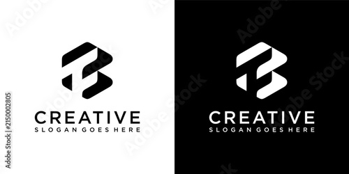 FB or BF initial letter logo design vector