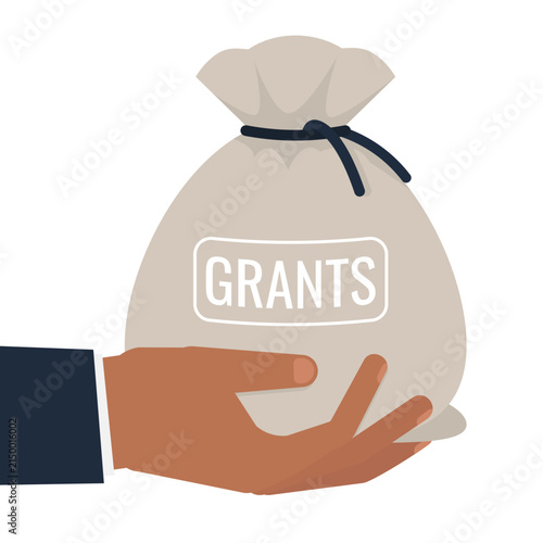 Grant Award Reception - Hand Receiving Money Bag with 