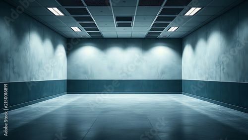 Empty interrogation room with stark lighting and tense atmosphere.