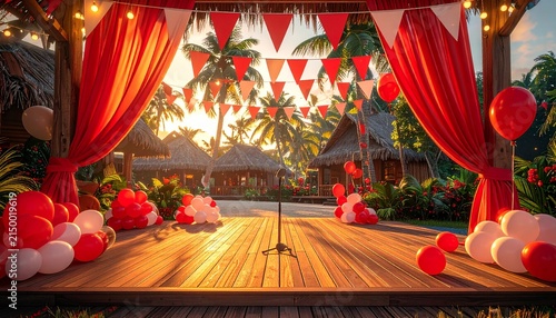 Festive Tropical Outdoor Stage