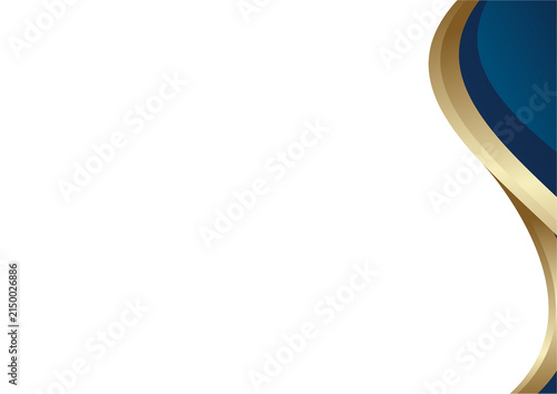 modern golden certificate background with a abstract blue and gold curve design