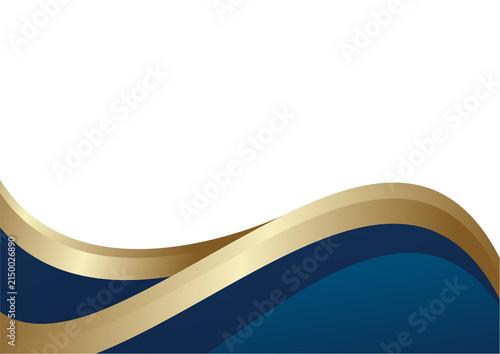abstract golden certificate background with a formal navy and gold wave layout