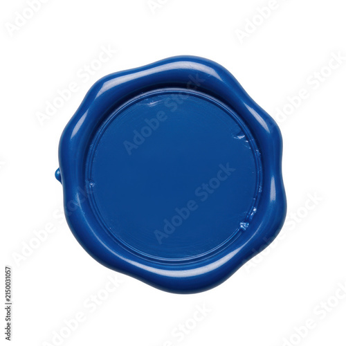 Obraz na płótnie Blue wax seal stamp icon