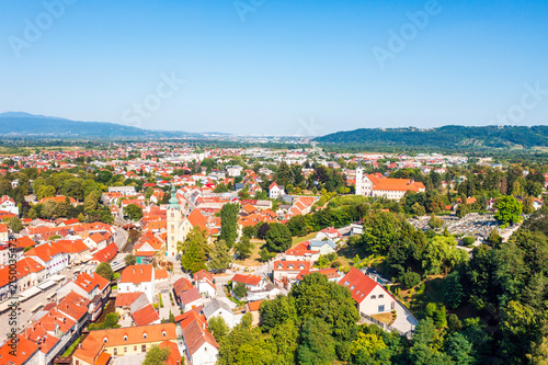 Panorama of center of city of Samobor, northern Croatia
