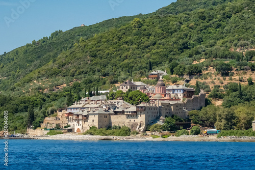 Картината върху платно Fortified Xenophontos Monastery in the monastic state of Mount Athos, Greece