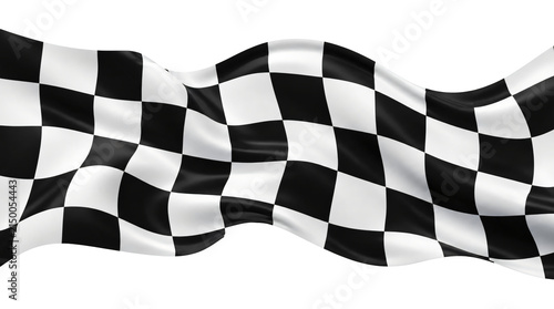 Flowing checkered racing flag isolated on transparent background