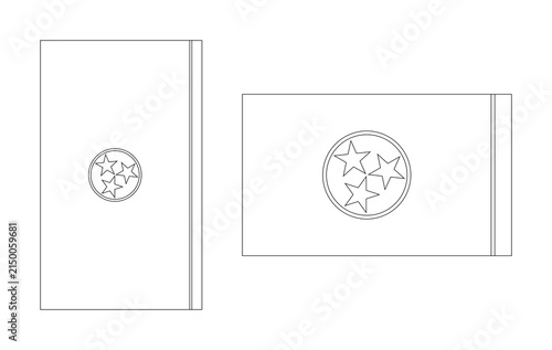 vertical and horizontal tennessee flag outline. vector illustration