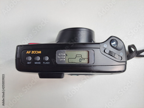 A retro 35mm film compact point & shoot camera