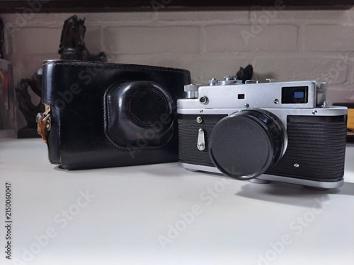 A vintgae 35mm film analog rangefinder camera
