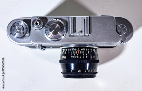 A vintgae 35mm film analog rangefinder camera