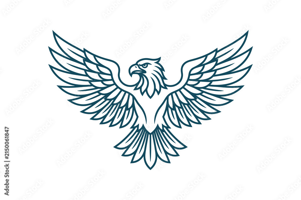 Fototapeta premium Eagle Wings Spread Logo Element