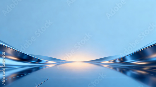 Blue technological metal wave line background design