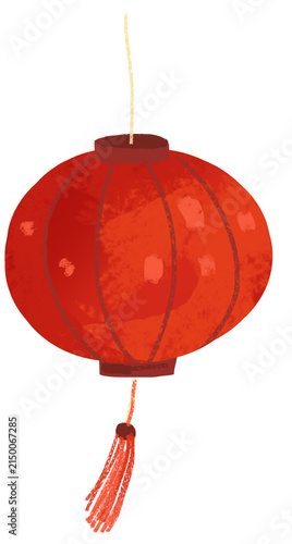 red lantern isolated on white