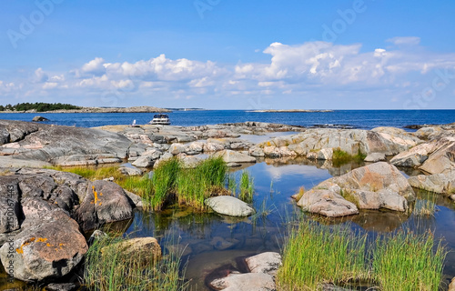 Sticker Rocky east coast at sea archipelago