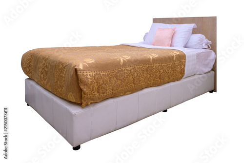 Foto bed with bedding and pillow