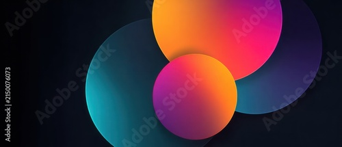 Vibrant gradient circles overlapping on dark background