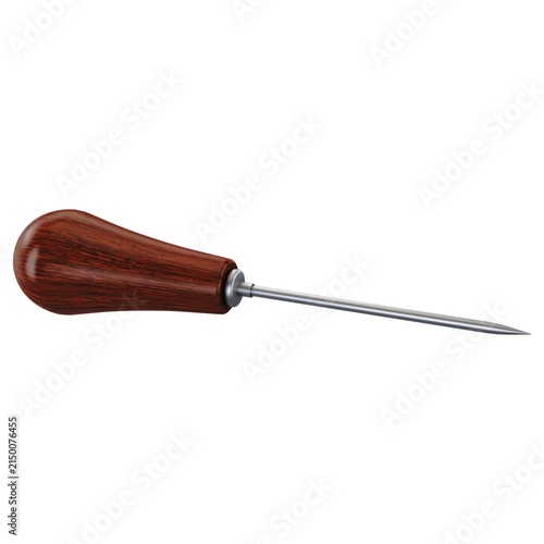 Obraz na plátně Antique Medical Awl - Vintage medical bone awl tool with wooden handle, isolated on a white background