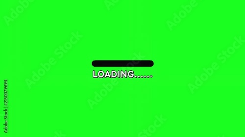Loading progress bar animation with text on green screen background chroma key waiting status indicator chroma key waiting status indicator