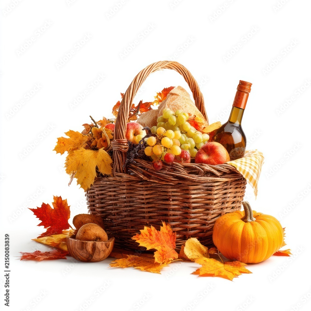 Obraz premium Autumn harvest basket display