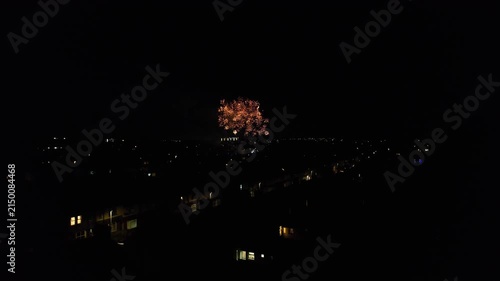 August 7th, 2026. High Angle View of Residential District of Luton City During Half Moon Night with Clear Black Sky. Drone Flight Above Urban City Streets of British City and Town of England UK