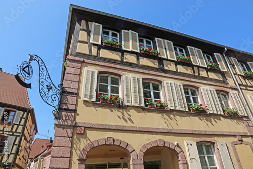 Street in Ribeauville, Alsace, France