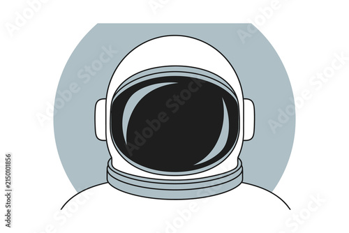 Astronaut Helmet Flat Vector Illustration