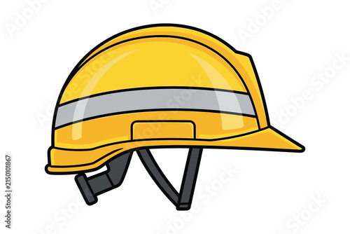 Yellow Construction Hard Hat Vector Illustration