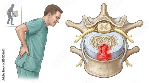 Man experiencing back pain from a herniated disc injury