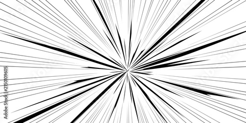 Bold and fine radial lines converge toward the center to create a dramatic explosion and high-speed motion effect for dynamic visual compositions.