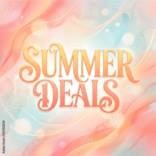 Summer deals text design with warm gradient background