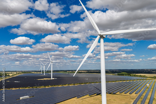 Wind and Solar Power Generation in the Sunny English Countryside